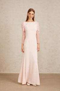 Gunnel Pink Flared Embellished Maxi Gown