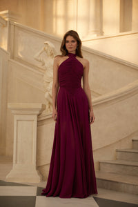 Kerstin Purple Ruched Maxi Dress