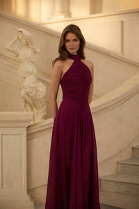 Kerstin Purple Ruched Maxi Dress