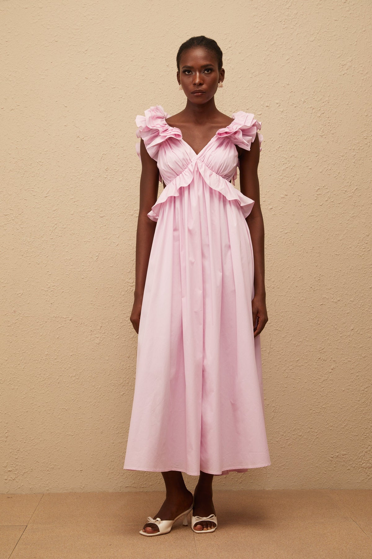 Adélaïde Pink Open Back Maxi Dress