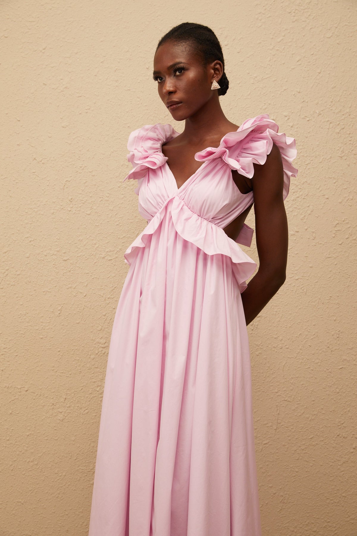 Adélaïde Pink Open Back Maxi Dress