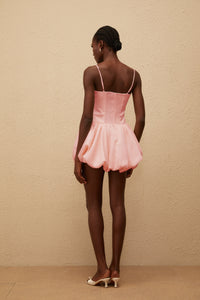 Melanie Pink 3D Petal Bubble Mini Dress
