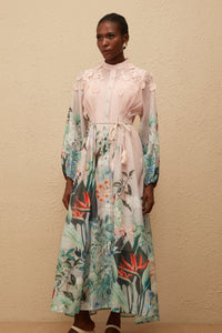 Delphine Green Floral Print Maxi Dress