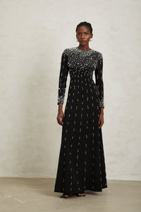 Margarita Black Embellished Maxi Dress