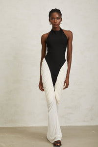 Jade Black Ruched Halterneck Maxi Bodycon Dress