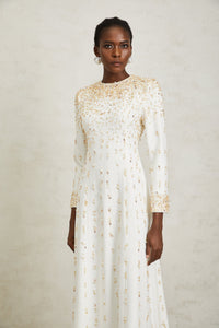 Margarita White Embellished Maxi Dress