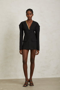Madeleine Black Slimfit Mini Dress