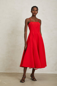 Patricia Red Cropped Jacket & Dress Set