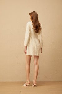 Carlota White Floral Crochet Knit Mini Dress