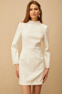 Bernadette White Faux Pearl Mini Dress
