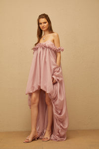 Brooklyn Pink Glossy Bubble Hem Mini Dress