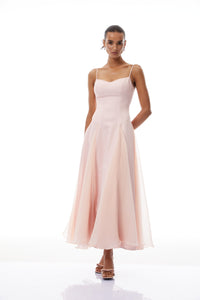 Sofie Pink Pleated Maxi Dress