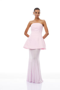 Mélanie Pink Corset Dress & Mesh Skirt Set