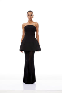 Mélanie Black Corset Dress & Mesh Skirt Set