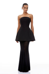 Mélanie Black Corset Dress & Mesh Skirt Set