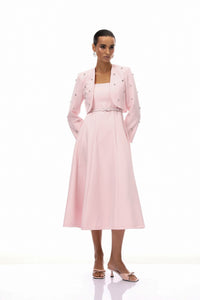 Valéria Pink Crystal Embellished Jacket & Dress Set