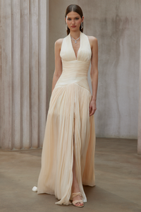 Uranie Neutral Gathered Maxi Dress
