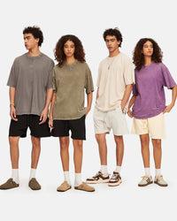 Oversized Acid Washed Cotton Vintage T-Shirts for Unisex