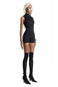 Néon Black Mesh Panel Playsuit