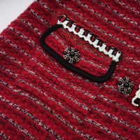 Faustine bow-detailed knit mini dress