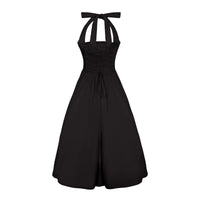 Eponine Black Layered Flared Hem Midi Dress