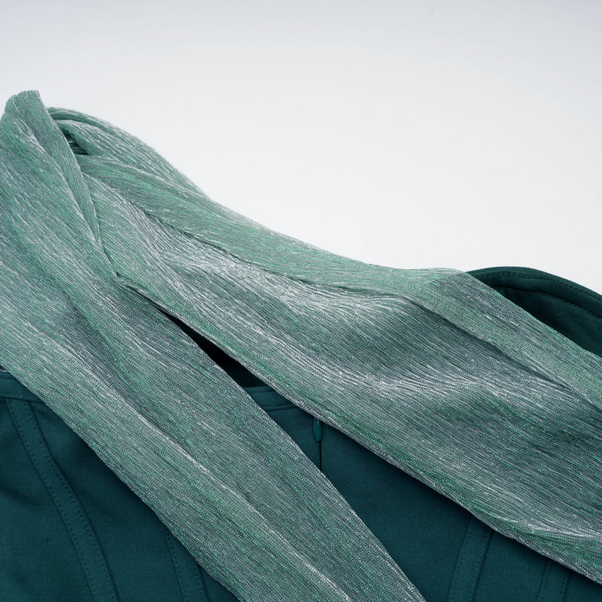Delphine ribbon-design corset maxi dress in Green