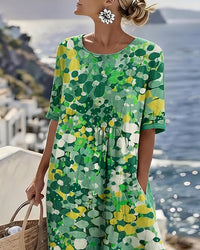 Elena Flowing Floral Midi Dress