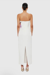 Automne White Floral Embroidered Maxi Dress
