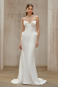 Alba White Barrel Waist Corset Maxi Dress