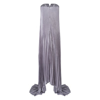 Satiné Purple Fully-pleated Maxi Dress