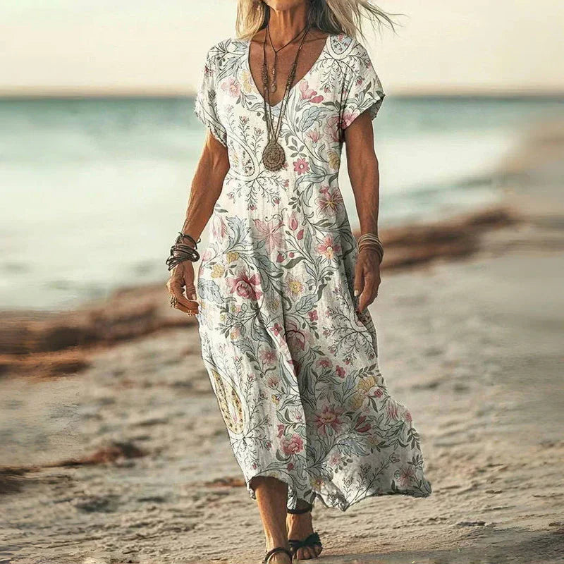 CATERINA | Midi Vintage Dress with Flowing Cut