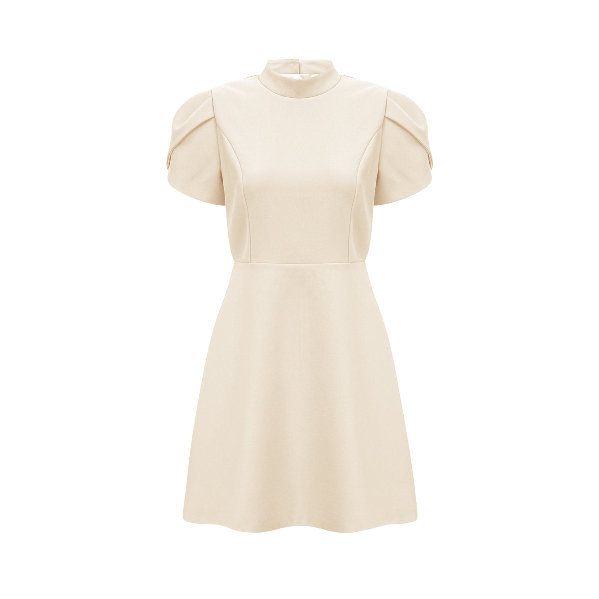 Anna White Petal Sleeve Cut Out Bow Mini Dress