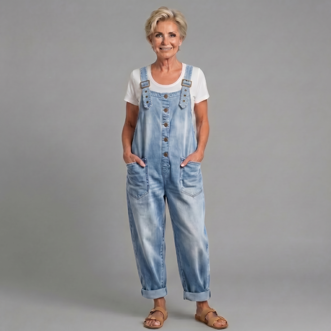 Saylor - Vintage Washed Cotton Denim Overalls - Bundle deal