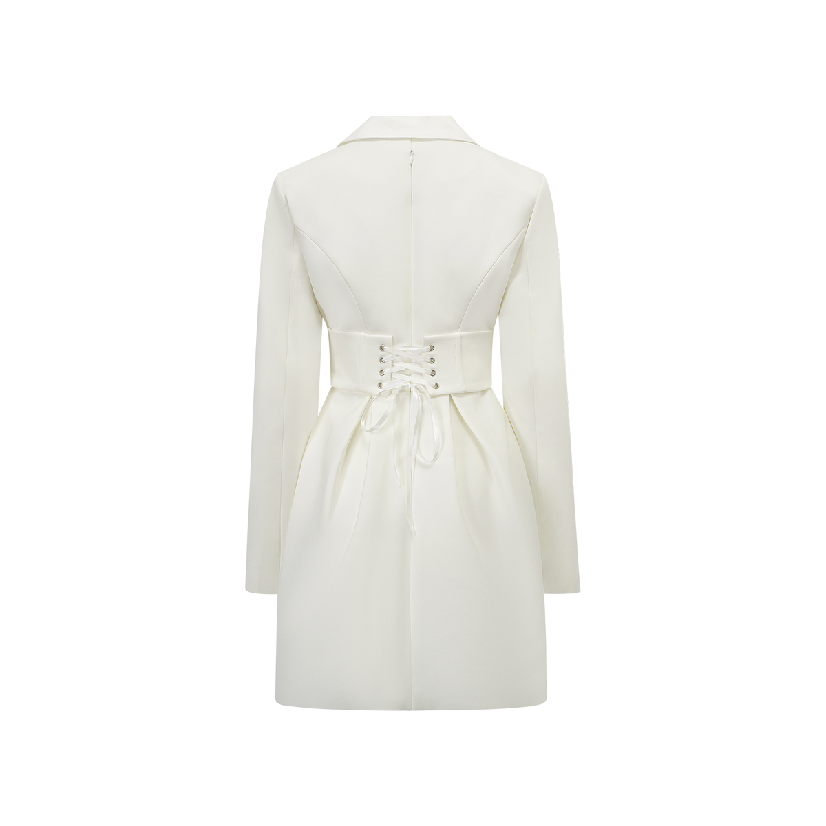 Inmaculada White Boned Bodice Mini Blazer Dress