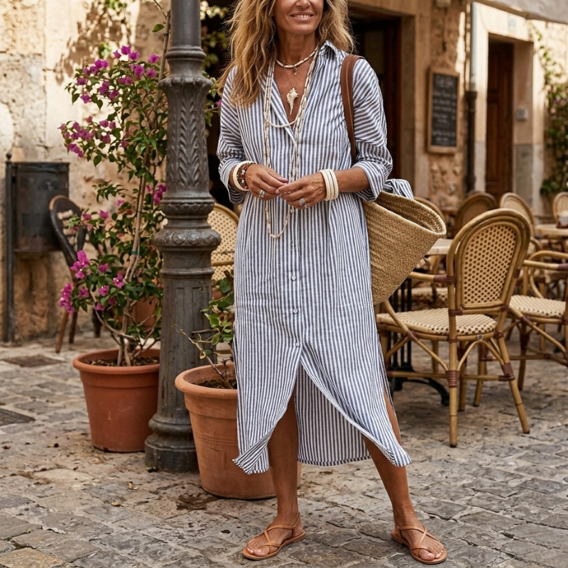 Nichole Elegant Striped Dress
