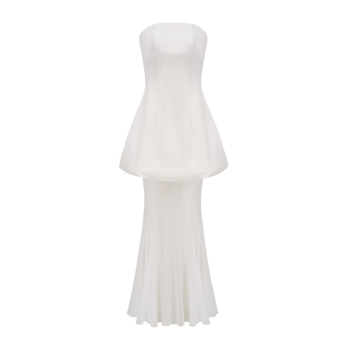 Mélanie White Corset Dress & Mesh Skirt Set
