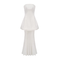 Mélanie White Corset Dress & Mesh Skirt Set