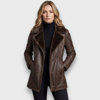 Ravene – Shearling-Trim Leather Winter Jacket