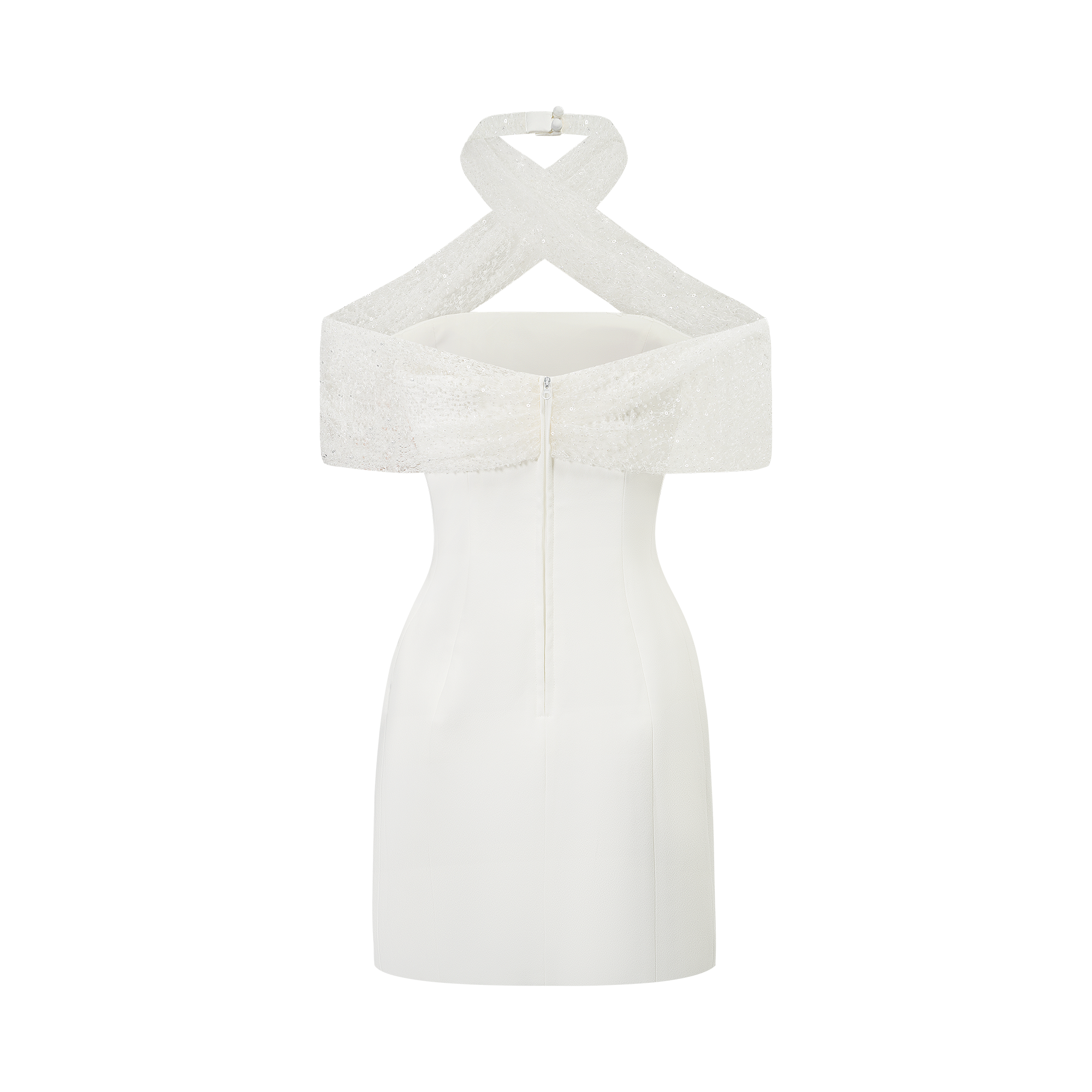 Ulla White Cross Over Bodycon Mini Dress