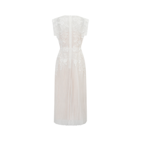 Annabelle Flower-appliqué Tulle Midi Dress (Without Belt)