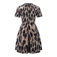 Lucie Brown Leopard Knit Mini Dress