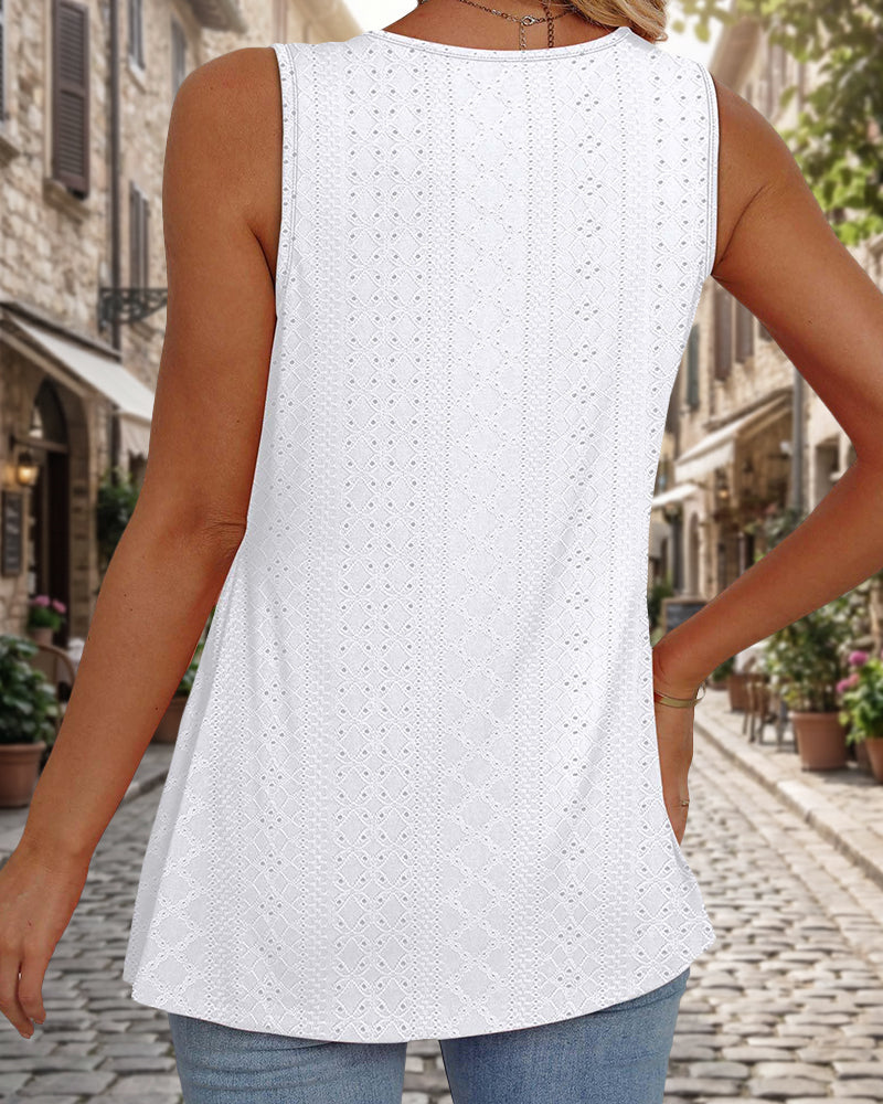 Women's Sleeveless V Neck Flowy Peplum Tank Tops