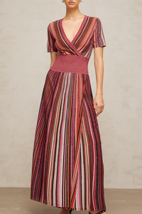Quirine multicolor metallic knit maxi dress
