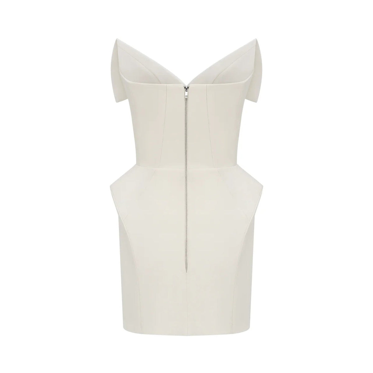 Alba White Barrel Waist Corset Mini Dress