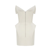 Alba White Barrel Waist Corset Mini Dress