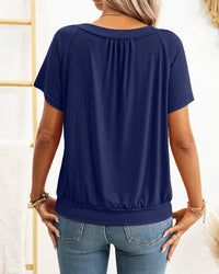 Women's Relaxed V-Neck Shirred Top