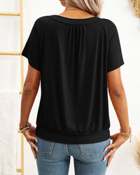 Women's Relaxed V-Neck Shirred Top