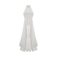 Inés halterneck layered long dress