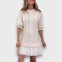 Clarisse – Knit Dress with pleated hem
