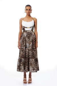 Allegra Brown Leopard Print Maxi Dress